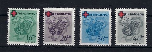 Fr. Zone Rheinland Pfalz Mi 42-45 **, ME 90€