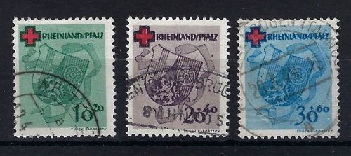 Fr. Zone Rheinland Pfalz Mi 42-44 ° (ohne 45), ME 330€