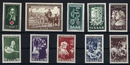 Saarland kompletter Jahrgang 1951 **, ME 118€