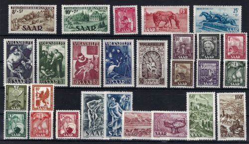Saarland postfrische Zusammenstellung aus Mi 262-288 **, ME 328€