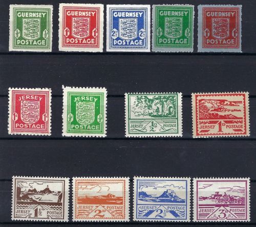 C) D. Bes. Kanalinseln, Gurnsey Mi 1-5 **, Jersey Mi 1-8 **, ME 195€