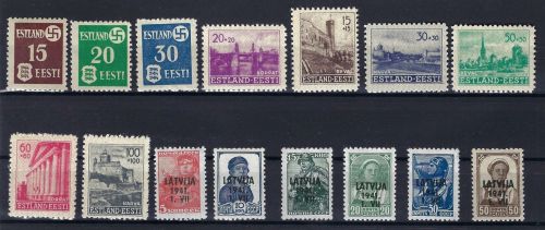 C) D. Bes. Estland Mi 1-8** + Lettland Mi 1-6 **, ME 160€