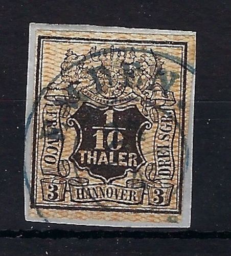 C) Hannover Mi 7 °, ME 200€ Briefstück, ideal gest. Emden