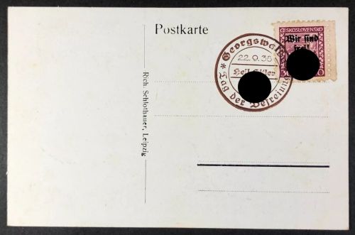 P) Sudetenland / Georgswalde, Fotokarte mit Befreiungsstempel