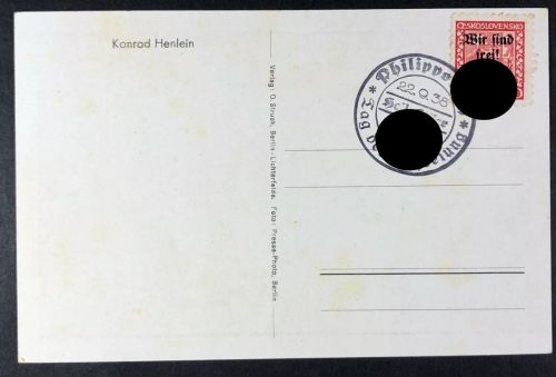 P) Rumburg Mi 3, Fotokarte mit Philippsdorf Befreiungsstempel