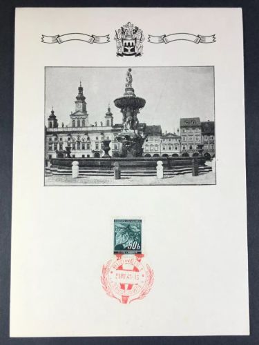 P) Böhmen und Mähren Sonderblatt mit Viktoria Stempel Budweis 1 1941