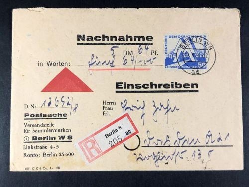 P) DDR Mi 279 (2), 283 (2) MiF Berlin-Dresden, Einschreiben-Nachnahme