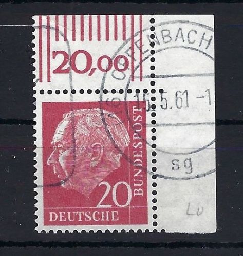 P) Bund Mi 185y ° Eckrand OR tiefst gepr. Schlegel BPP