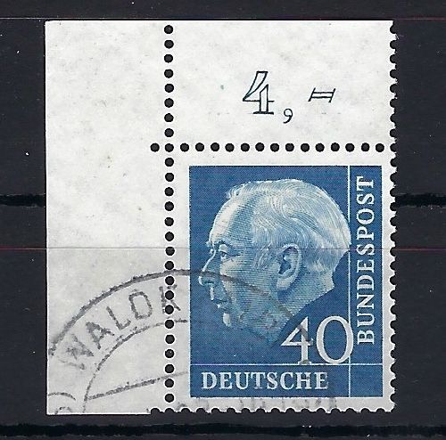 P) Bund Mi 260y ° Eckrand OL, tiefst gepr. Schlegel BPP