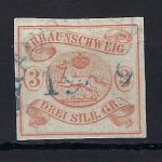 C) Braunschweig Mi 2 ° vollrandig, Textbogenstempel Braunschweig, sig. Bühler