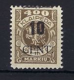 Memel / KlaipedaMi 189 * mit Falzrest, gepr. Dr. Petersen BPP, ME 200€