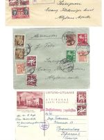 Litauen 1941, 6 Belege/Ganzsachen, teils CCCP Frankatur