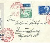 Bund / Bizone MiF Ausstellungsbeleg Hammaposta 1949