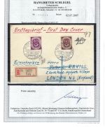 Bund Mi 133, 135 als FDC-Auslandsbrief, FA Kopie Schlegel BPP