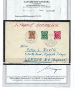 Bund 124, 128, 130 auf FDC mit ESST, FA Kopie Schlegel BPP