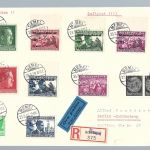 Memel Mi Mi I-IV / I mit OR und DR Zusatzfrankatur, R-Brief n. Berlin