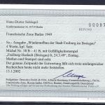 Baden Mi 38-41 B °, Ersttag-Gefälligkeitstempel, Befund Schlegel BPP