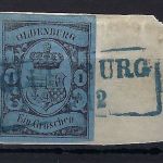 A) Oldenburg Mi 6 ° Briefstück, gepr. Georg Bühler, ME 60€