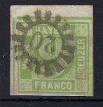 A) Bayern Mi 5 c III ° vom Oberrand, tiefst gepr. Sem BPP