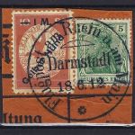 C) DR Flugpost 1912, Mi IV Gelber Hund auf Kartenausschnitt