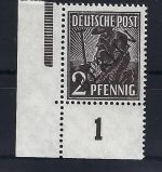 A) Berlin Mi 2 ** Eckrand UL, Klischee IIIa, gepr. Schlegel BPP