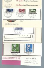 A) Saarland umfangreiche Partie FDC Karten