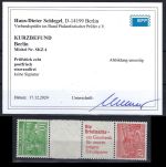 A) Berlin SKZ 4 ** einwandfrei, KB Schlegel BPP, ME 200€