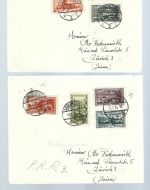 A) Saargebiet 4 Auslandsbriefe befördert von Saarbrücken n. Zürich