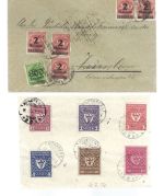 A) DR Partie Belege/Paketkarten/Schmuckblatt