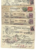 A) DR 7 Paketkarten alle in die Schweiz befördert