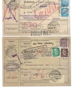 A) DR 11 Paketkarten alle in die Schweiz befördert
