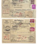 A) DR 11 Paketkarten alle in die Schweiz befördert