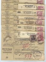 A) DR 9 Paketkarten aus Gross-Steinheim (Kr. Offenbach)