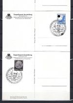 A) DR 3 versch. Privat-GA "Zeppelin-Ausstellung Konstanz 8.7.1938"