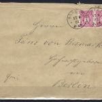 A) DR Brief von 1884 adressiert an Reichskanzler Otto von Bismarck