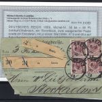 A) DR Mi 50ba VB+2 Paare, Briefstück, Befund Jäschke-L. BPP, ME 300€