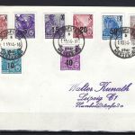 C) DDR Mi 435-442 Satzbrief mit ESt Schafstädt 1.10.54, FDC, ME 900€