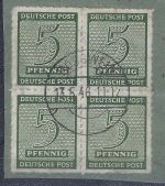C) W. Sachsen / Roßwein Mi 116 CY ° 4er-Block , FA Schulz BPP