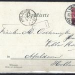 A) AK "Gruss aus Kiautschou 1899", innerhalb Deutschland befördert