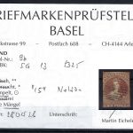 A) Neuseeland Mi 9 b °, Befund Prüfstelle Basel, ME 500€