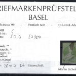 A) Neuseeland Mi 6 °, Befund Prüfstelle Basel, ME 4.000€