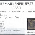 A) Ceylon Mi 10 y ° mit Befund Prüfstelle Basel, ME 300€