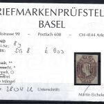 A) Ceylon Mi 8 y ° mit Befund Prüfstelle Basel, ME 1.400€