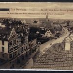 A) AK Bad Dürrheim, Ansicht aus Hotel Kreuz, mit Zeppelin Vignette