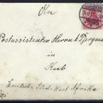 A) DSWA Brief von Borssum über Kiel n. Kub an Postassistent Bergmann