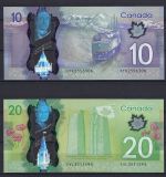 A) Kanada 5 - 20 Dollars 2012 / 2013 bankfrisch / UNC / Polymer