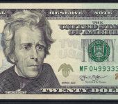 A) USA 20 Dollar 2013 MF 04993333A F6, bankfrisch / UNC