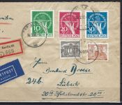 A) Berlin Mi 68-70 LuPo / Einschreiben Berlin n. Lübeck portogerecht