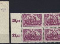 A) DR Mi 115 c/d ** je im $er-Block, Mi 115c Bogenecke, ME 152€