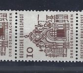 A) Bund RM Mi 454 RA ** 6er-Streifen mit fehlerhafte Nr.: 1000 / 455